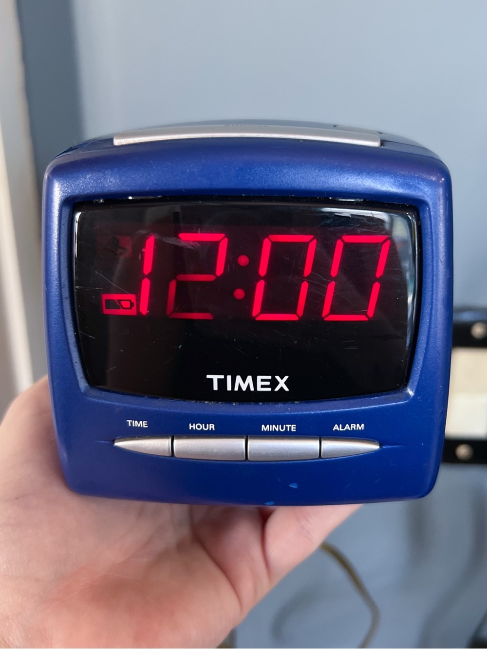 Retro Blue Timex Digital Alarm Clock Snooze Battery Backup Tested Working